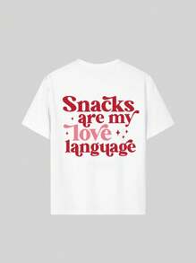 Tween Girls' Casual Funny Print Crew Neck Short Sleeve T-Shirt, Summer Top - White - View 5