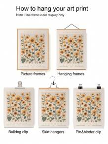 1 张花卉市场印刷帆布海报、伦敦海报艺术、向日葵壁画、复古花卉艺术品、展览墙面装饰、抽象植物房间装饰礼品海报，无框 - 彩色 - 查看 6