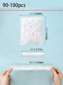 90-100 piezas/190-200 piezas Bolsas de plástico transparente de película plástica fina con tapa para cubrir recipientes y mantener frescos los alimentos sobrantes, artículos de cocina esenciales