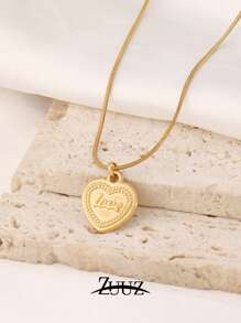 1件可爱不锈钢项链，女士心形吊坠项链，时尚饰品，日常配饰礼品 - 項鍊 - 查看 4