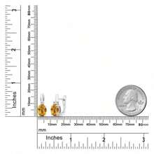 925 Sterling Silver 9X7MM Oval Gemstone Birthstone And 2.5MM White Topaz Earrings For Women | Fine Jewelry Gifts For Her Mom Women Wife-WCZ