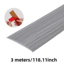 1pc 5cmx3meters Floor Transition Strip, Floor Cover Strips, Self Adhesive Flooring Transitions Laminate, Vinyl Floor Flat Divider Strip, Trim For Carpet Threshold Strip, Wood Grain Design, Grey Wood Grain