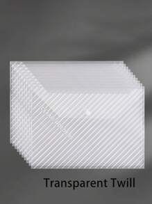 Thickened Random Color File Bags A4 Transparent Waterproof Snap Button File Bags Large Capacity Office Data File Bags Student Paper Bags, Back To School Supplies, Kawaii Stationery, School Colors, Stationery - Multicolor - View 10