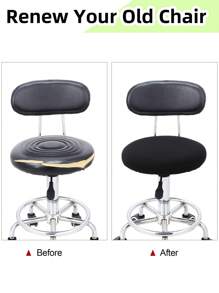 1/4/6pcs Water-Resistant Round Bar Stool Covers, Stool Seat Slipcovers Round, Stool Covers Round 4 Packs Bar Stool Covers Watedrproof PU Stool Slipcover With Elastic Stool Cushion Round Bar Stool Seat Covers For Bar Round Chair,Resistant Removable Cushion Covers