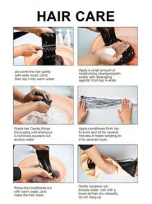 22 英寸黑色波浪束接发合成耐热接发女士 DIY 发型快速编织束卷发波浪发自然黑色