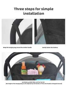 1 件超大婴儿推车收纳袋，带双层网，适用于婴儿推车挂袋 - 彩色 - 查看 6