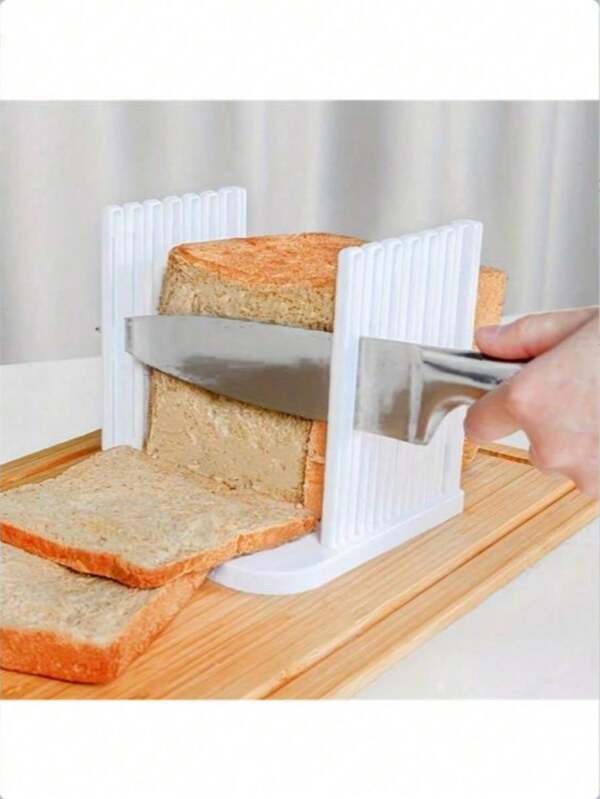 Compact Foldable Bread Slicer - Adjustable Thickness Guide, Professional-Grade Plastic Tool For Uniform Toast, Loaf & Sandwich Bread Slices