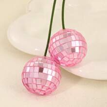 Cherry Disco Ball Decor, Double Mirror Ball Cherry Decor For DJ Club Stage Bar Party Wedding Holiday Decoration Home Decor