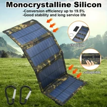 DAINUO Panel solar portátil para carga, cargador solar USB resistente al agua para viajes y camping, compatible con teléfonos móviles, baterías externas, linternas, ventiladores - sin batería