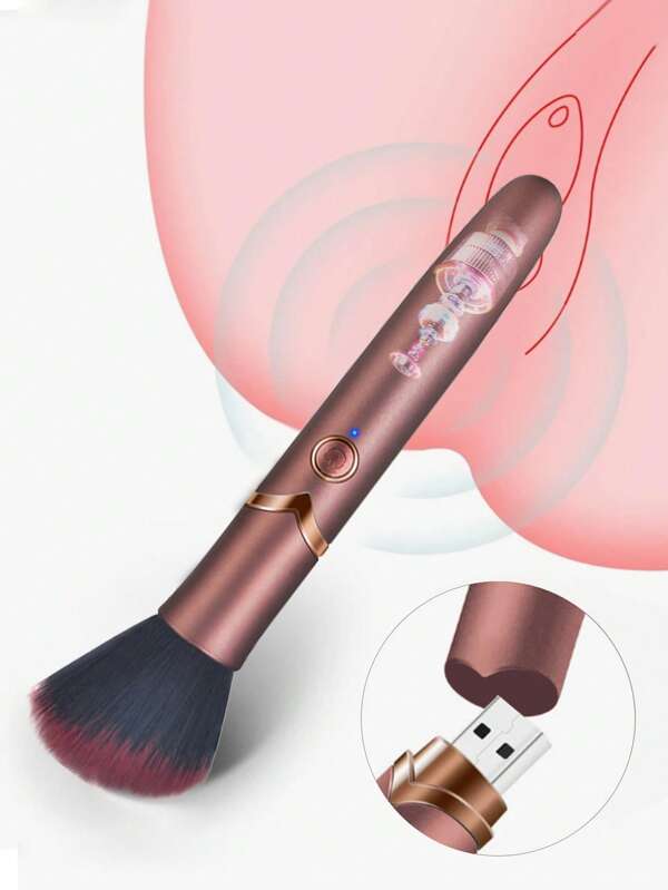 2 In 1 Makeup Brush And Vibrator, Detachable Bullet Vibrator Adult Toys Nipple G Spot Clit Vibrater, Mini Nipple Discreet Vibrators Sexual Pleasure Tools For Women Couples Sex Toys