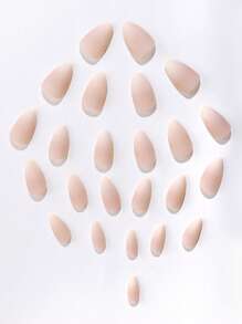 24 件短杏仁形按压指甲，优雅裸粉色和白色渐变天鹅绒哑光全覆盖按压指甲，适合女孩、女士、派对、节日、母亲节礼物或日常办公室穿着，含 1 件果冻凝胶和 1 件指甲锉指甲用品 - 彩色 - 查看 5