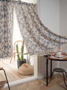 Bubaba 2pcs Vintage Floral Printed Multicolor Curtains, For Doorways, Bedrooms, Closet Doors, Windows, Privacy Thermal Insulated Curtains - Nhiều màu - Xem 2