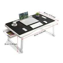 Table, Folding Lap Desk, Laptop Table, Laptop Bed Table Foldable, Notebook Cup, Drawer, For Sofa Couch Floor Working Studying Reading Writing Eating, Computer Stand Table Fit Up To 17" Laptop, Laptop Desk Bed Table, Folding Laptop Desk, Lap Desk - 黑色 - 查看 5