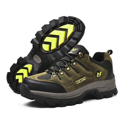 Fashionable Unisex Couple Hiking Shoes, Suitable For Trekking, Camping, Outdoor Activities, Water-Resistant, Breathable, Anti-Slip, Shock-Absorbing, Low-Top, Suitable For Outdoor Sports, Autumn