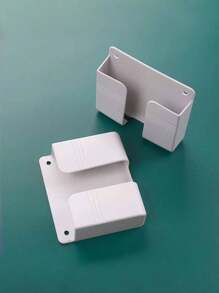 1pc Wall Mount Phone Holder, Sticky PC Material, Remote Control Storage Rack, Suitable For Bathroom, Kitchen, Hotel Bedside - Smartphone Charging Station Compatible With IPhone, Android Phone, Gift For Birthday, Family, Friends Phone Stand, Phone Accessories - White - View 8