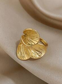 1 stuk elegante geometrische ring met bloemblaadjes, hypoallergeen en aanslagbestendig roestvrij staal, stapelbare sieraden voor vrouwen en koppels, zomerstrand/reizen/dagelijkse benodigdheden, perfect cadeau voor Moederdag/Valentijnsdag/Kerstmis/verjaardag (cadeaus voor vriendin/moeder)