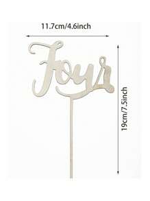 1 件半/一/二/三/四/六/七/八/九岁生日蛋糕装饰 - 原木色 - 查看 8