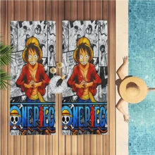 1 pieza Toalla de playa con diseño de anime Bandai, manta de playa de microfibra súper suave y sin arena, súper absorbente para viajes, natación, buceo, surf, yoga, camping, accesorios y artículos esenciales de playa
