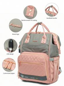 LEQUEEN 1pc Oxford Cloth New Mom Bag With Large Capacity, Multifunctional Maternity Diaper Bag For Outdoor Travel Maternal Supplies Storage