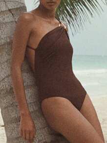 1 szt. Damskie, casualowe, plażowe, eleganckie, seksowne, bezrękawnikowe, odkryte plecy, z metalową klamrą, na wiosnę i lato