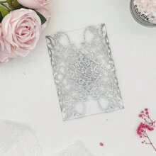 25 piezas Invitaciones de boda con corte láser elegantes de falsa perla, multicolor con acentos brillantes - Adecuadas para bodas, aniversarios y ocasiones especiales - Diseño exquisito con espacio para tarjeta interna, recuerdos de boda, sin incluir tarjetas internas ni sobres