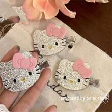 Sanrio 1 Stück Sanrio süße Kitty neue 1 Stück süße Cartoon Y2K Haarspange Entenschnabelclip Hello Kitty süßes Mädchen Pony Haarspange Seitenteil gebrochenes Haar Haaraccessoire