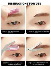 1 件男女通用眉毛剪刀梳，辅助眉毛梳剪刀，适合女性和男性，完美的眉毛修剪工具，可更好地控制长度，修剪眉毛，家庭美容小工具，带迷你梳子的剪刀脱毛，面部毛发 - 彩色 - 查看 7