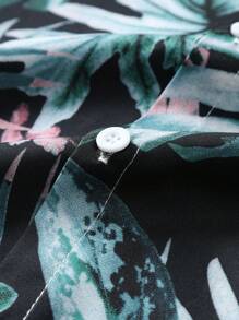 Men's Summer Vacation Tropical Plants Print Short Sleeve Casual Shirt
