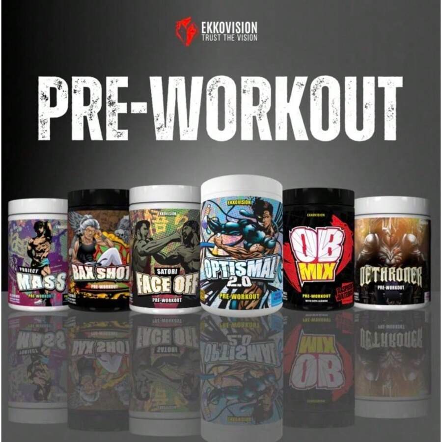 Ekkovision Preworkout (Bax Shots, Optismal, Dethroner, Satori Face Off, Project Mass, Ob Mix) - Optismal V2 - Puckin' Blue Raz - 無刺痛感 - 查看 1
