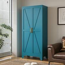 71" Tall Metal Storage Cabinet With 2 Doors And 4 Adjustable Shelves, 5-Tier Kitchen Pantry Storage Cabinet For Kitchen, Living Room, Dining Room And Office,Blue - Blue - View 6
