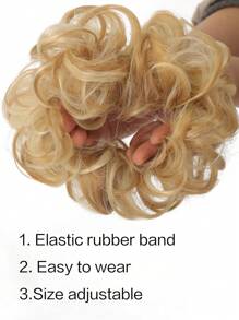 Messy Synthetic Hair Bun Scrunchy Donut Wavy Updo Elastic Scrunchie Hair Pieces Black Brown Pink Blue Purple Red Hairpiece Easy Bun Updos For Girls Daily Party Cosplay - Multicolor - View 3