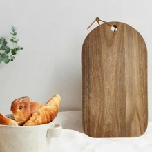 1 Piece Hanging Wooden Cutting Board - Acacia Wood Cutting Blocks, Perfect For Families, Restaurants, Fruits, Vegetables, Cooked Outdoor Picnics, Parties And Holidays Such As Christmas, Valentine's Day And Mother's Day