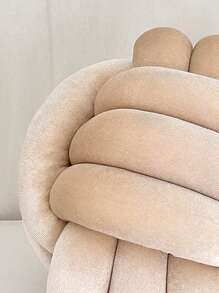 1 pieza Bola tejida de unicolor hecha a mano, adorno decorativo para almohada, adecuada para sala de estar, sofá, cabecera de dormitorio - Caqui - Ver 5