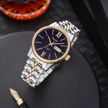 Deesio Reloj de mujer mecánico, de acero inoxidable, con función de doble calendario, de moda, sencillo y elegante - Multicolor - Ver 2