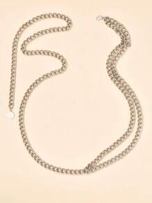 1pc Double-Layer Chain Waist Belt, Versatile For Dressessummer - Multicolor - View 5