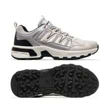 CAMEL CROWN 男士户外徒步鞋，透气耐磨防滑山地徒步鞋，春夏新品 - 銀灰 - 查看 3