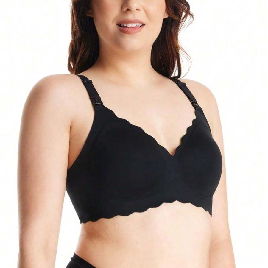 ZCJGOO Momcozy Nursing Bras For Breastfeeding, YN46 Jelly Strip Support Comfort Maternity Bra, Seamless Soft Wirefree Shop Pumping Bras Maternity  Undies 24809 - Black - View 1