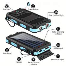 Solar Charger-10000mAh Solar Charger Power Bank -Portable Solar Phone Battery Panel Charger, QC3.0 Dual USB Port Battery Pack Charger Portable For All Cell Phones & Electronic Devices- Long Lasting, Travel Camping, LED Flashlight, The Best Gift For Festival