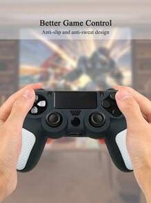 1 Stück PlayStation 4 Controller Hülle, Silikon dickeres Zweifarbdesign, rutschfest, kratzfest, schweißresistent, verbesserte Spielsteuerung