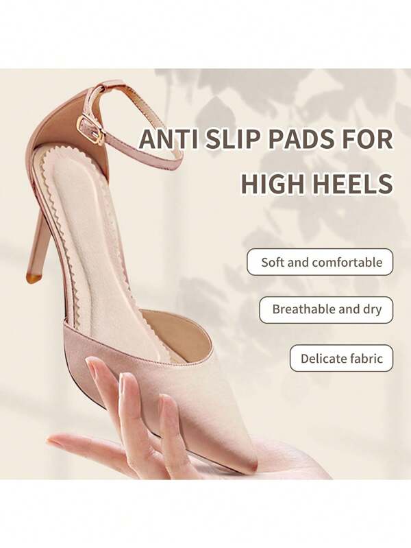 Semelle intérieure de sandale auto-adhésive, été pour femmes, anti-dérapant, respirante, absorbant la transpiration, talons hauts fins jetables de sept pouces