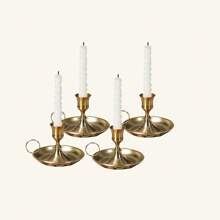 1 件/4 件/6 件北欧轻奢铜烛台，婚礼派对餐桌装饰烛台，生日派对情侣约会求婚烛光晚餐烛台道具，酒吧派对长杆蜡烛底座，万圣节圣诞装饰 - 銅色 - 查看 10