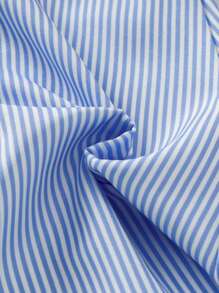 Baby Girl Casual Sailor Collar Sleeveless Striped Print Dress, Suitable For Spring And Summer