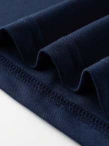 男士男友风格轻盈透气休闲跑步、健身、高尔夫短袖 Polo 衫 T 恤，夏季 - 藍色 - 查看 4