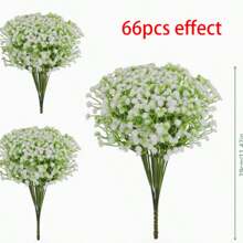 66 束逼真的人造满天星花，满天星真实触感花，适合婚礼订婚，假花束，适合派对家居装饰，春季装饰，非常适合周年纪念、婚礼、生日、新娘派对