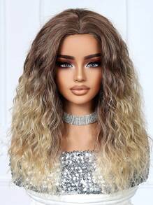 20英寸高品质舒适透气蓬松长卷渐变色假发，采用耐热合成纤维制成，适合度假、旅行、家庭聚会、角色扮演、音乐节和日常佩戴。 - 漸層 - 查看 2