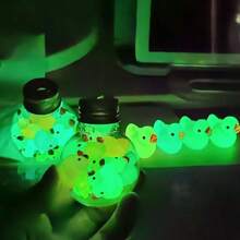 9pcs Glow-In-The-Dark Turtle & Duck Aquarium Decor Ornaments