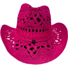 Brown And Black Country Hat Sertanejo Rodeo Shows Cowboy Unisex - Hoa hồng - Xem 4