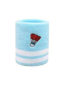 Men's Badminton Embroidered Wrist Sweatbands, Elastic Moisture-Wicking Thick Fleece Wrist Bands, Multiple Colors Available, Suitable For Basketball, Tennis, Baseball, Softball, Volleyball, Soccer, Running, Golf, Yoga, Archery, Gym, Weightlifting And Other Sports
