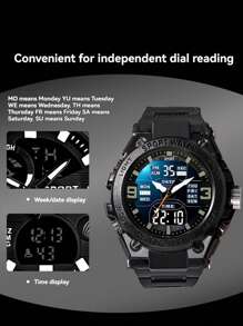 1 pieza Reloj inteligente deportivo multifuncional con pantalla dual, adecuado para uso diario y como regalo - Unitalla - Ver 7