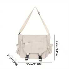 1pc Unisex Large Capacity Shoulder Bag, Vintage Inspired Postman Bag, Nylon Messenger Bag, School Campus Shoulder Bag Back To School